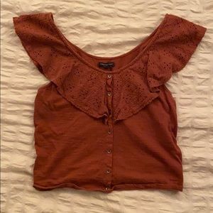 American Eagle Red Off the Shoulder Top